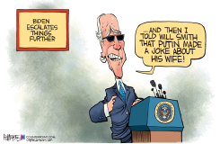 BIDEN ESCALATES FURTHER by Rick McKee
