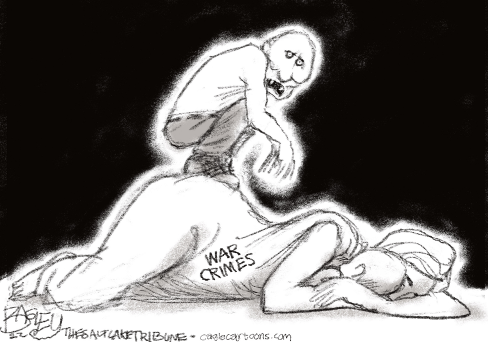 Putin looms over Bucha victims in war crimes depiction