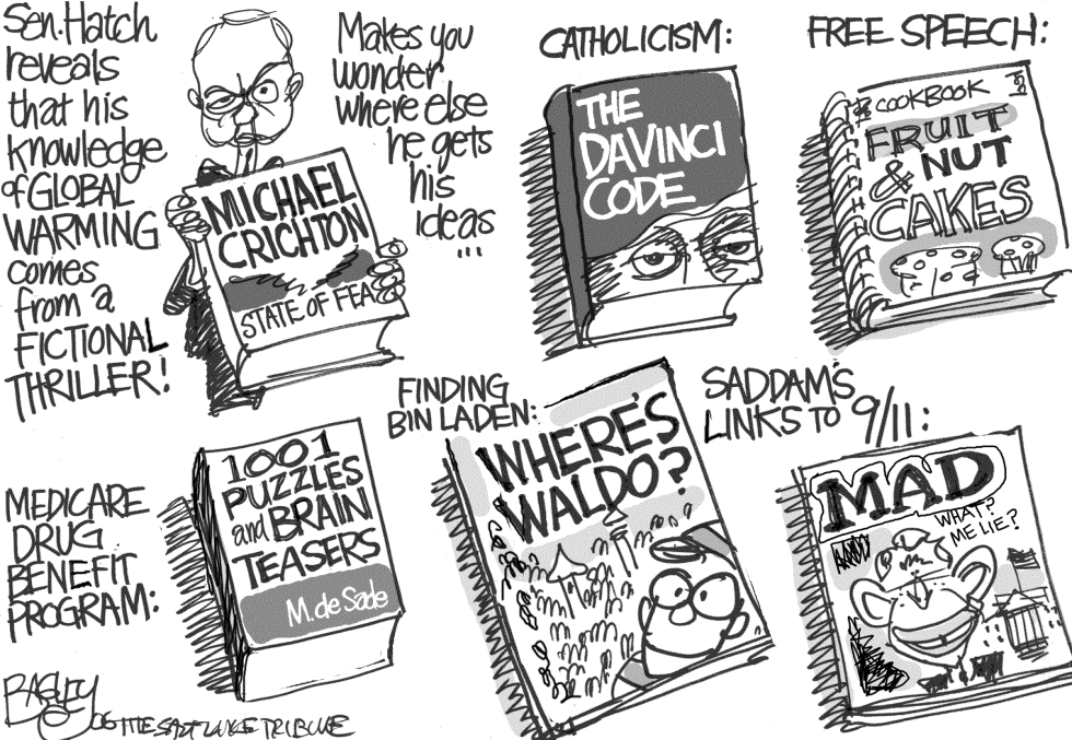  SEN HATCH READING LIST by Pat Bagley