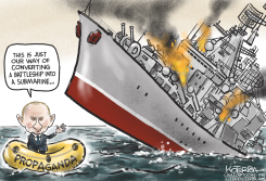 RUSSIAN BATTLESHIP AND PROPAGANDA by Jeff Koterba