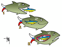 RUSSIA SWALLOWING UKRAINE by Arend van Dam