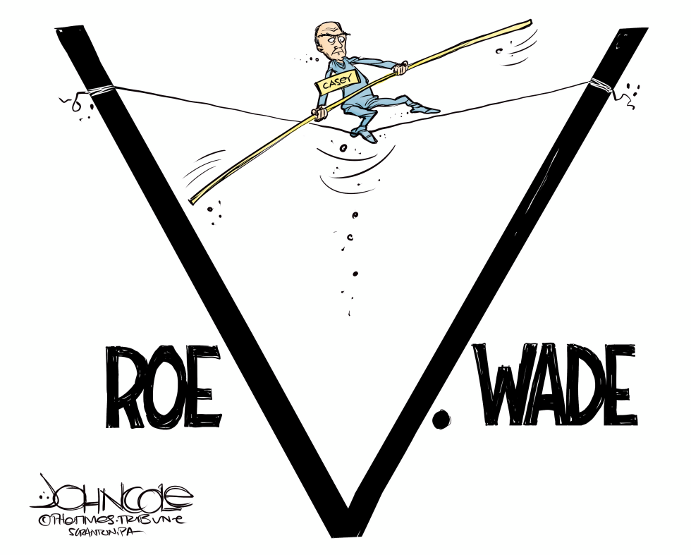 Bob Casey walks Roe tightrope
