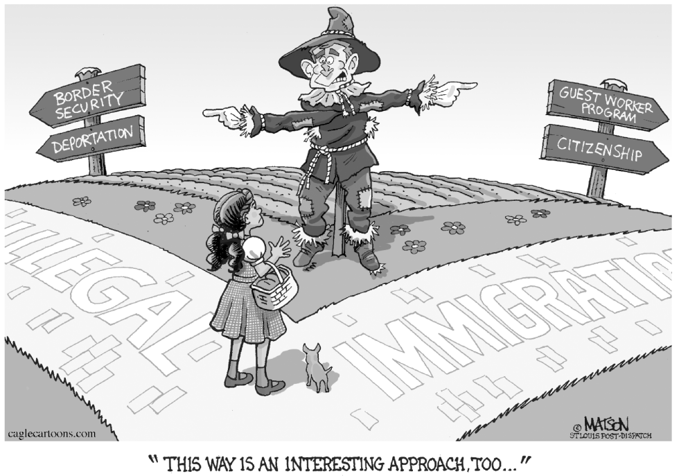 Illegal Immigration Scarecrow-GRAYSCALE