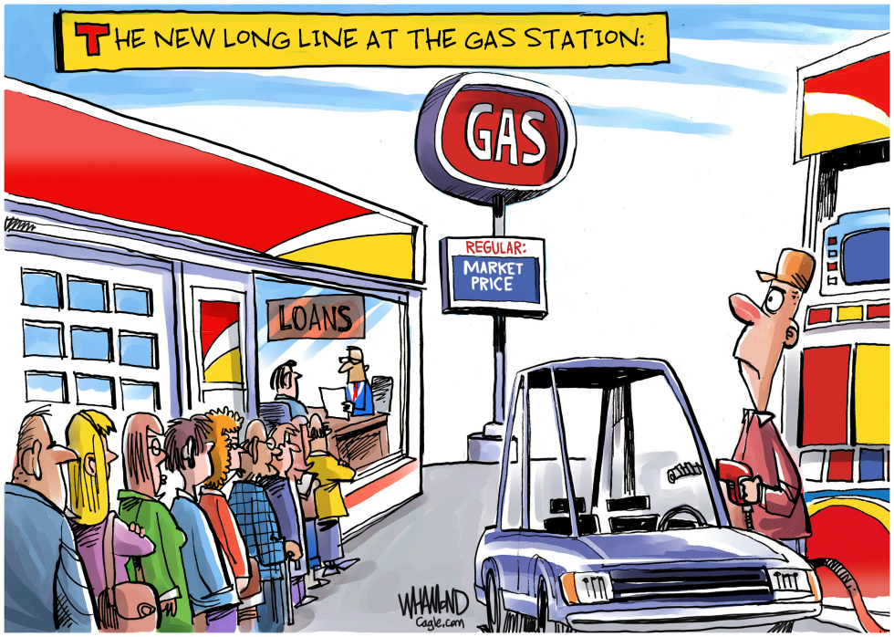 The new long line at the gas station
