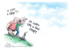 GAS PRICES REACH STRATOSPHERE by Dick Wright