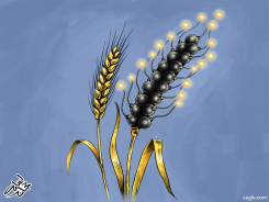 WAR & FOOD CRISIS by Osama Hajjaj