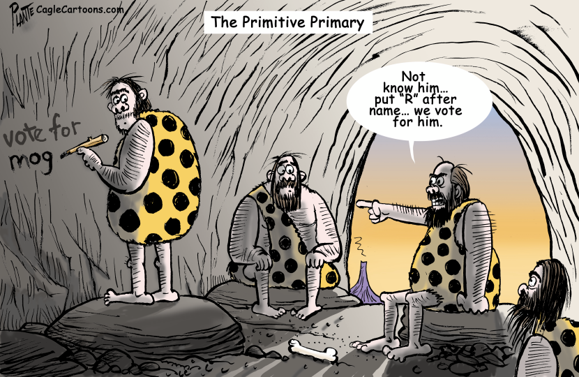 Cavemen Show Party Line Voting in GOP Primary Race