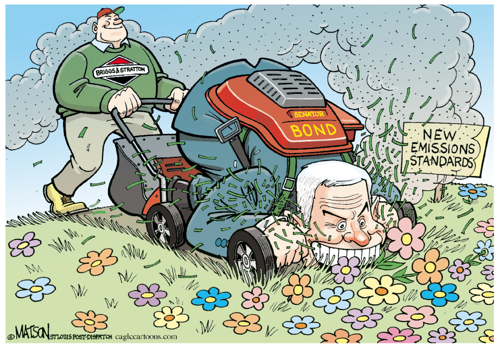 Senator Kit Bond Mows Down New Lawnmower Emissions Standards-COLOR