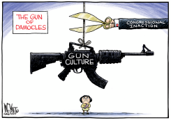 GUN OF DAMOCLES by Christopher Weyant