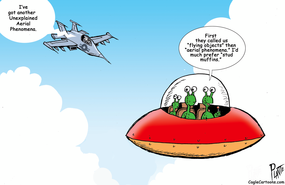 Aliens Prefer 'Stud Muffins' Over Unexplained Aerial Phenomena in Plante's Cartoon