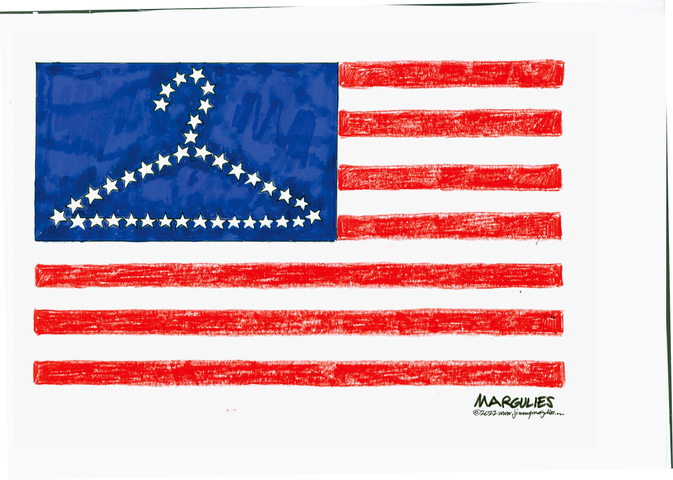 American Flag Stars Form Coat Hanger After Roe Reversal