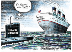 MANCHIN VS BIDEN AGENDA by Dave Granlund