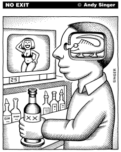 APPEALING TO A MANS REPTILIAN BRAIN by Andy Singer