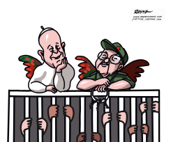 THE POPE AND RAUL CASTRO by Rayma Suprani