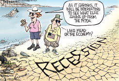 ECONOMY SHRINKING by Joe Heller