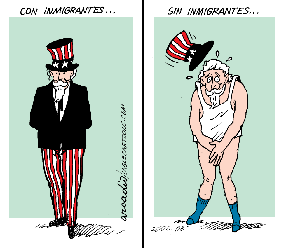 EEUU con y sin inmigrantes