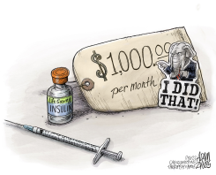 INSULIN PRICE CAP BLOCKED by Adam Zyglis