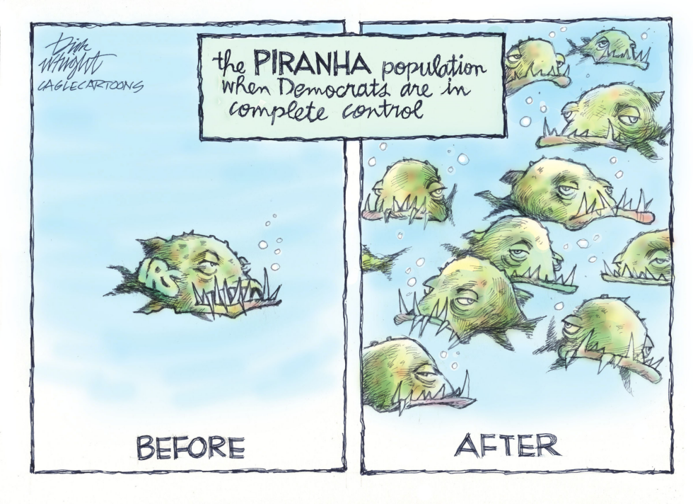 Piranha Population Explodes When Democrats Take Full Control in Hilarious IRS Satire