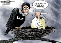 IRAN HATCHES ATTACK ON SALMAN RUSHDIE by Kevin Siers