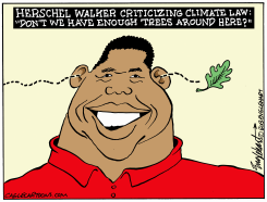 SENATOR HERSCHEL WALKER by Bob Englehart