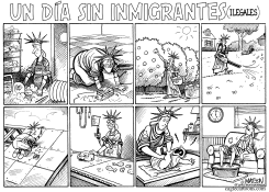 UN DIA SIN INMIGRANTES by R.J. Matson