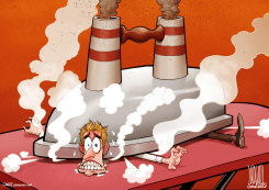 HEAT WAVES ROASTING HUMANS by Luojie