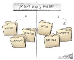 MISSING CLASSIFIED DOCUMENTS by Adam Zyglis