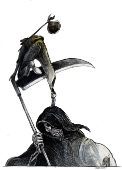MIGRATION AND OBSTACLES by Angel Boligan