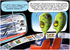 HURRICANE REPORTERS AT RISK by Dave Whamond