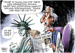 TRUMP SUES CNN by Dave Whamond