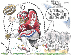 FUMBLING FAMILY VALUES by John Darkow