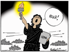 IRANIAN WOMEN FREEDOM FIGHT by Bob Englehart