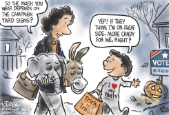 TRICK-OR-TREATING AT THE MIDTERMS  by Jeff Koterba