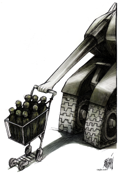 THE WAR AND THE CONSUMPTION OF YOUNG PEOPLE by Angel Boligan
