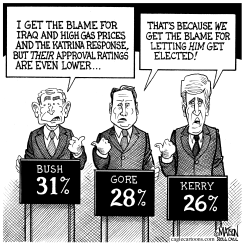 LOW APPROVAL RATINGS TRIFECTA by R.J. Matson