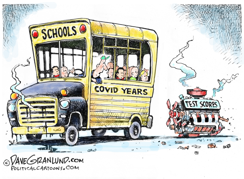 Student test scores drop