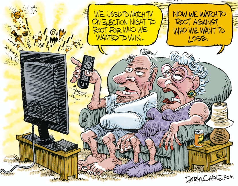 Elderly pair shifts from supporting candidates to opposing them during election coverage