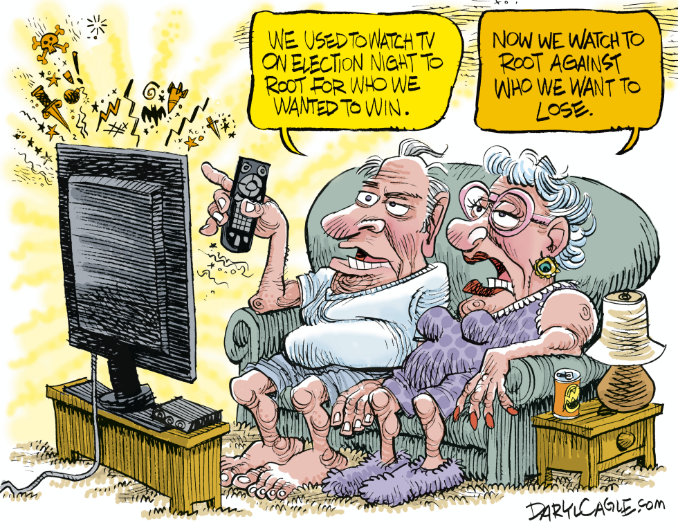 Elderly pair shifts from supporting candidates to opposing them during election coverage