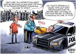 VOTER INTIMIDATION by Dave Whamond