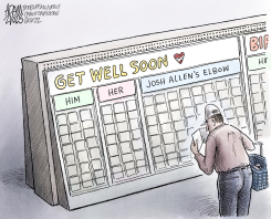 BILLS JOSH ALLEN'S ELBOW by Adam Zyglis