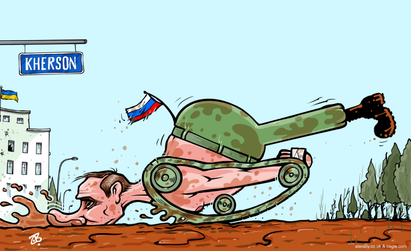 Russian Forces Struggle in Mud During Kherson Exit