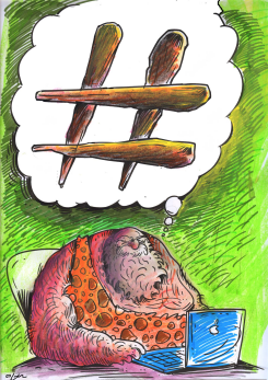 CAVEMAN HASHTAG by Oguz Gurel