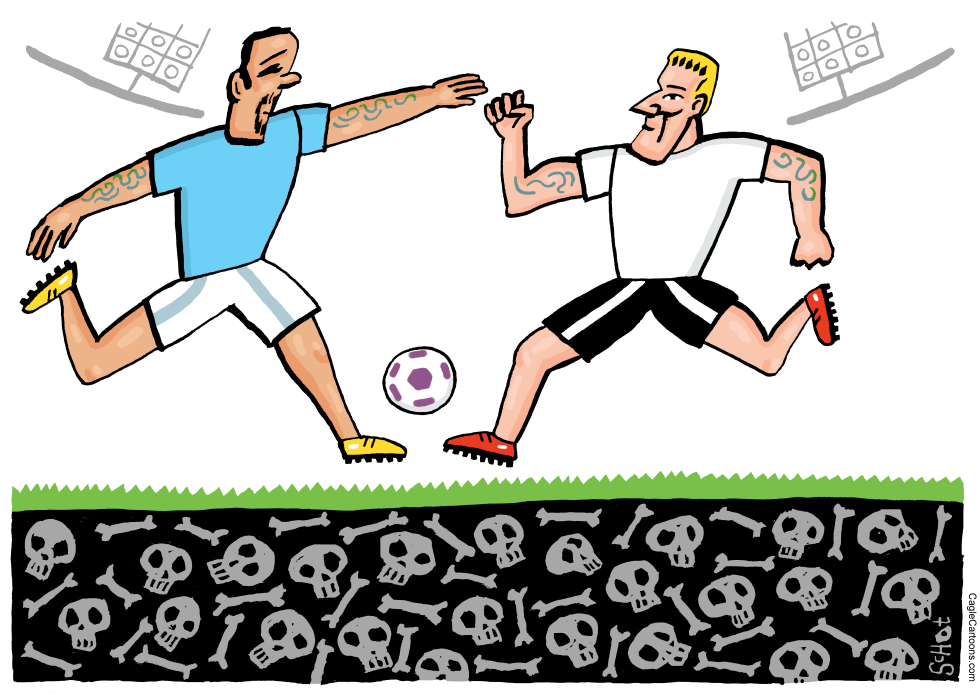 Qatar World Cup Match Played Above Layer of Skulls