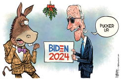 BIDEN MISTLETOE by Rick McKee