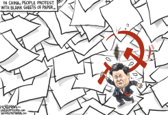 PAPER PROTESTS IN CHINA by Jeff Koterba