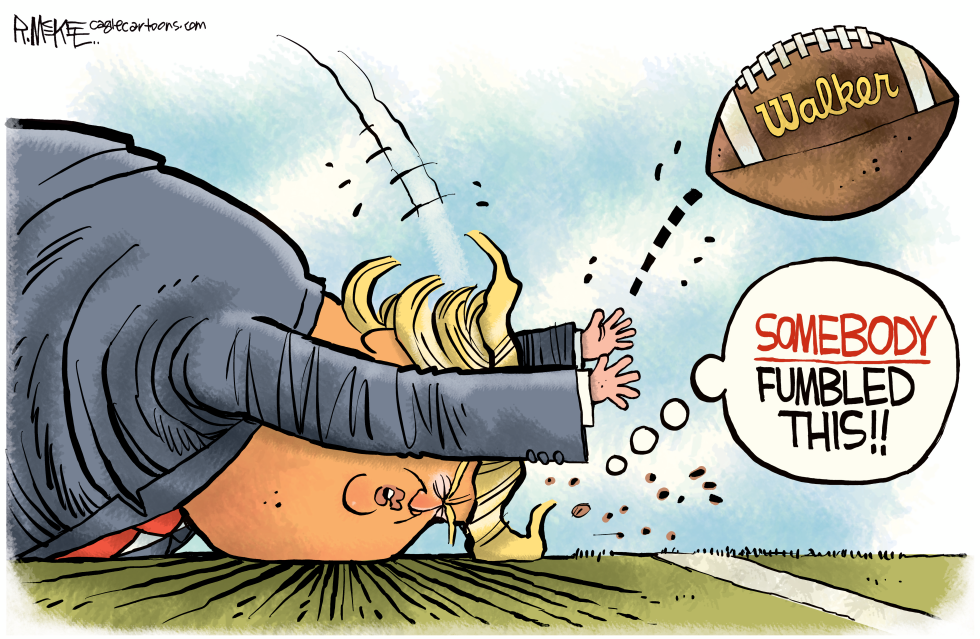 Trump Fumbles Walker