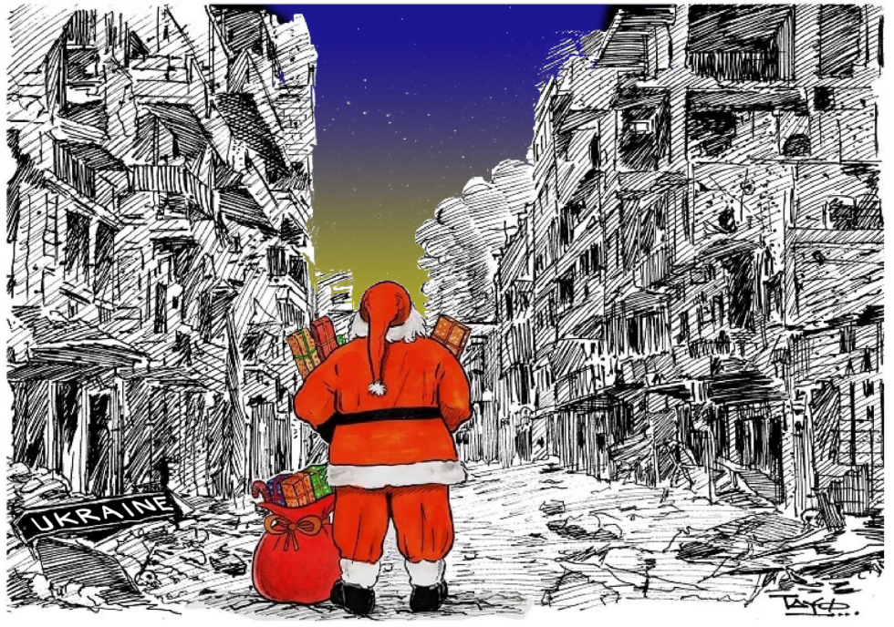 War torn UKRAINE at Christmas