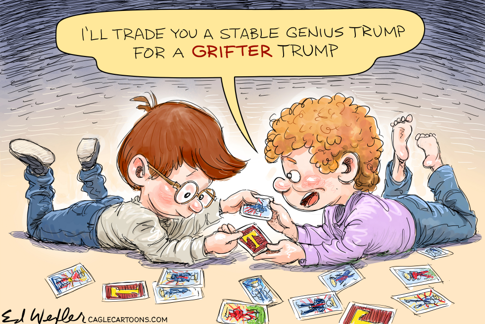 Kids Trading Trump Cards
