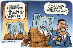 GEORGE SANTOS AND HERSCHEL WALKER by Rick McKee