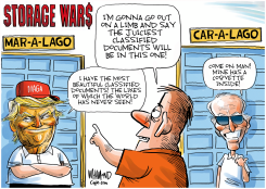 TRUMP BIDEN STORAGE WARS by Dave Whamond